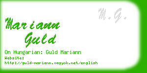 mariann guld business card